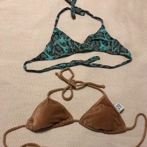 Set of 2 cute bikini tops - Size medium and size 8